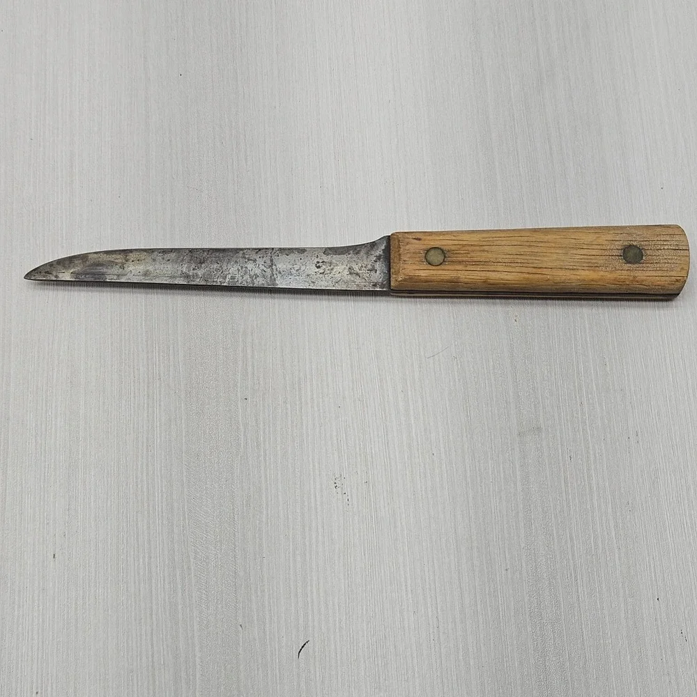 Vintage Old Hickory Paring Knife Wood Handle Carbon Steel 8.25 Inch Antique